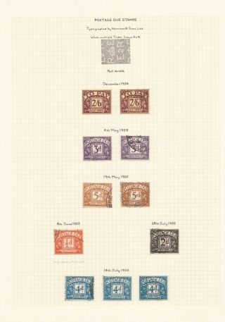 Great Britain,  1954 - 5 Postage Dues Fine On Page.  2/6 Is Lightly Hinged