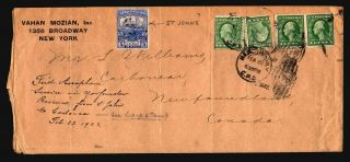 Newfoundland 1922 Ffc Ny To Cardonear (see Notes) - Z17335