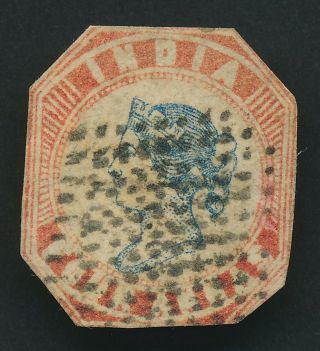 India Stamp 1854 Qv 4a Blue & Red,  Frame Die I Head Die Ii,  Attractive
