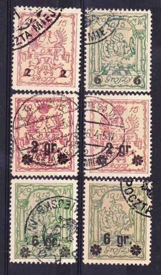 Poland Germany 1915 Occupation Warsaw Local Post Stamps