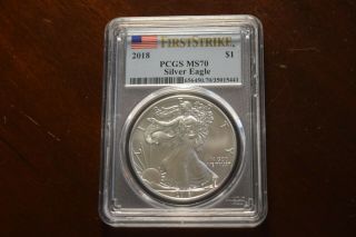 2018 American Silver Eagle $1 Ms70 Pcgs First Strike.
