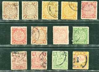 China 1900 - 1906 Imperial Post Issue Without Watermark & Selection F/vf