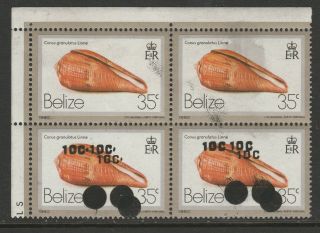 Belize 1983 Qe Ii 10c On 35c With Surcharge Triple Sg 746a Mnh.