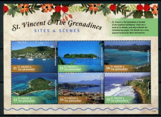 St Vincent & Grenadines 2017 Mnh Sites & Scenes 6v M/s Ii Beaches Tourism Stamps