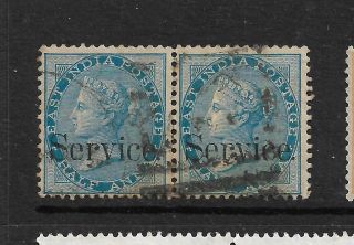 1867 - 73india,  Sg022 Pair,  Cat £220 Qv,  Queen Victoria,  India,  Indian States