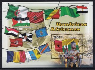 Guinea - Bissau 2010 - African Flags - Libia Egypt Congo Chad - Stamps Mnh Wm