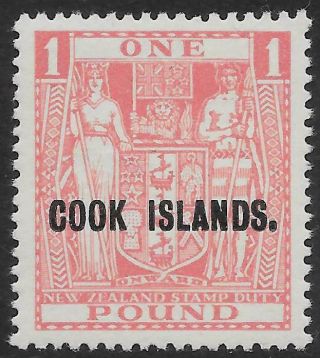 Cook Islands Sg121 1936 - 44 £1 Pink Arms Mnh