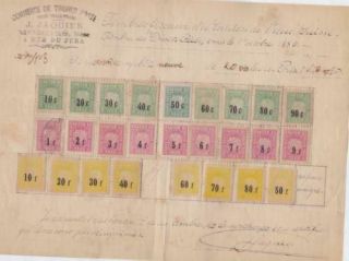 Switzerland Revenue Stamps On 1886 Document Ref R14386
