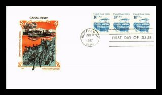 Dr Jim Stamps Us Canal Boat Transportation Coil Fdc House Of Farnum Cover Strip