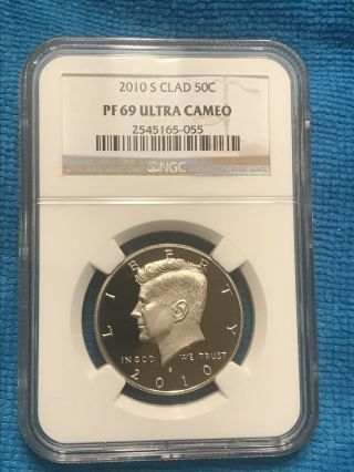 2010 S Clad 50 Cent Kennedy Half Dollar Ngc Certified Pf 69 Ultra Cameo
