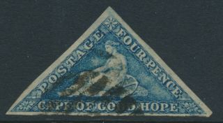 Sg 19a Cape Of Good Hope 1863 – 64 4d Blue Very Fine Full Margins Good.