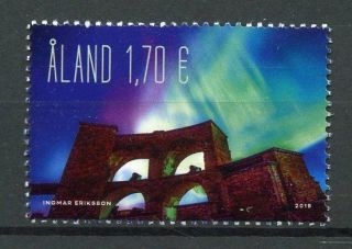 Aland 2019 Mnh Aurora Borealis Northern Lights 1v Set Tourism Landscapes Stamps