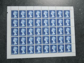 Gb 1969 Machin Large Format 10/ - Full Sheet Of 40 Stamps Sg789 Unfolded Um