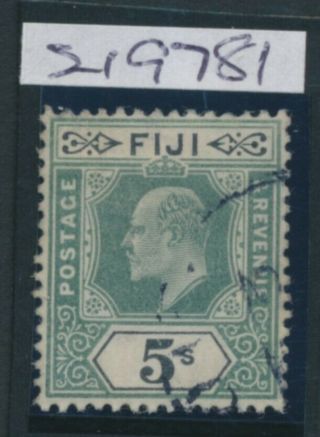 Sg 113 Fiji 1903.  5/ - Green & Black Wmk Crown Ca.  Very Fine Cat £160