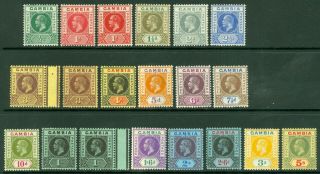 Sg 86 - 102 Gambia 1912 - 22 Set To 5/ - Fine Mounted Cat £200
