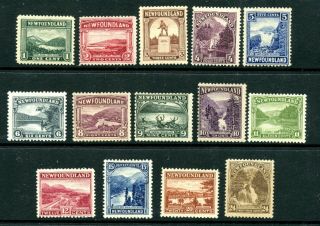 Weeda Newfoundland 131 - 144 Fine Mlh 1923 - 24 Pictorial Issue Cv $132.  75