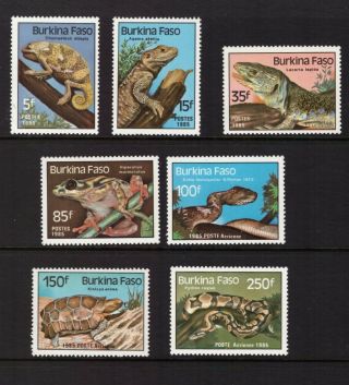 Burkina Faso Mnh 1985 Reptiles And Amphibians Set Stamps
