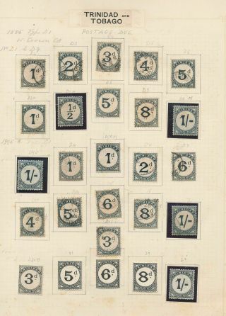 Trinidad Tobago 1885/1906 Postage Dues M&u (25 Items) Ad 357