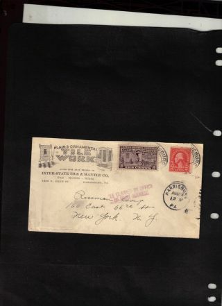 1929 Special Delivery Cover Sent From Harrisburg Pa Tp Ny