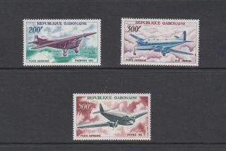 Aviation - Gabon 1967 Airmail Set Of 3 - (sc C50 - 2) - Mnh - X314