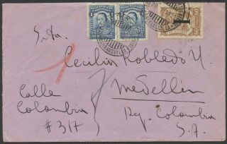 Colombia Scadta 1929 Consular Overprint Cover Italy To Medellin | 60c.  Rate