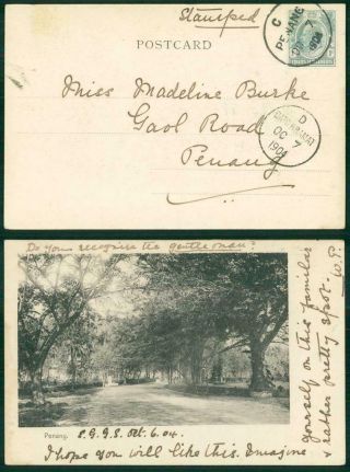 1903 Malaya Postcard Penang Straits Dato Kramat (49 - 50)