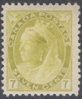 Canada 81 7c 1902 Olive Yellow Qv Numeral Issue Fvf Mnh Cv $437.  50