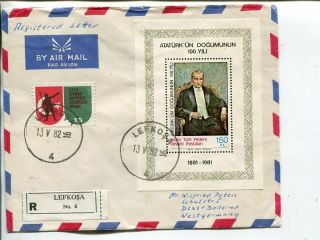 Turkish Cyprus Reg Cover To Germany 1982