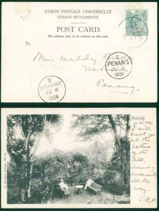 1904 Malaya Postcard Penang On The Hills Straits Dato Kramat (97 - 98)