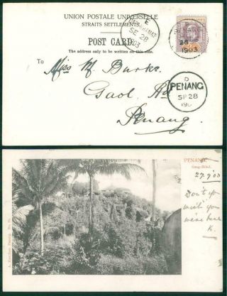 1903 Malaya - Postcard Penang Grag Hotel Straits Dato Kramat (69 - 70)