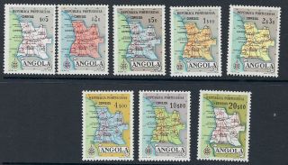 Angola : 1955 Maps Set Sg 512 - 8 Mnh