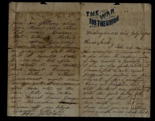 1863 Washington Court House,  Ohio - Civil War Letter,  Girls,  Sex,  Rebels Etc