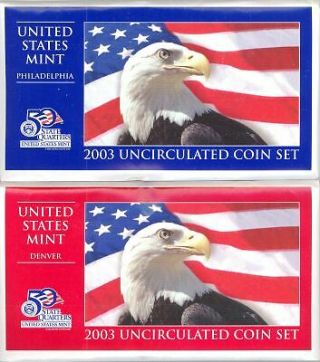 2003 Set Uncirculated Coin Set - U.  S.  United States Philadelphia & Denver