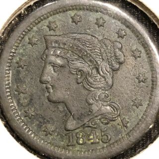 1845 Us Large Braided Hair Cent