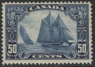 Canada 158 1929 Bluenose Schooner Kgv 50c Scroll Mph Cv $275