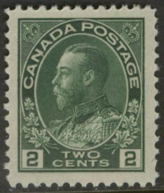 Canada 107e 2c 1923 Green Dry Printing Kgv Admiral Vf Mnh Cv $90