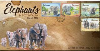 Botswana Stamp 2016 Elephants In Botswana Fdc