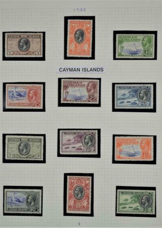 Cayman Islands Stamps 1935 Set Of 12 To 10/ - H/m (y148)
