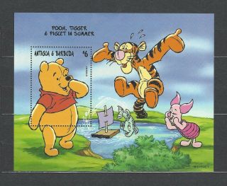 Antigua & Barbuda 1998 Sc 2152 Disney - Pooh,  Tigger,  & Piglet Mnh S/s $5.  00