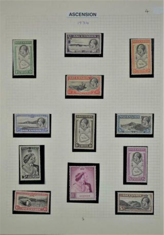 Ascension Stamps 1934 - 48 Selection Of 12 To 10/ - H/m (y124)