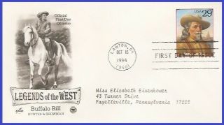Usa 2869b Addr Pcs Artcraft Fdc Legends Of The West - Buffalo Bill