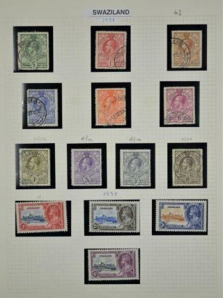 Swaziland Stamps 1930`s Selection H/m And (y106)