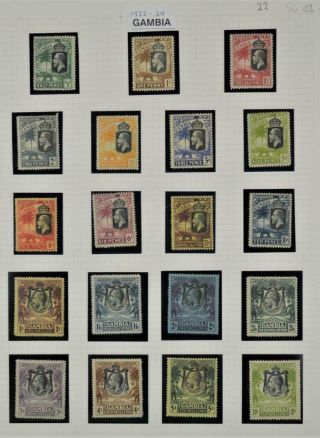 Gambia Stamps 1922 - 29 Set 19 To 10/ - Sg 122 - Sg 142 H/m (y67)