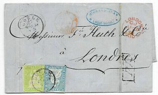 Switzerland 1858 Good Entire Letter Locle To Uk With 10 And 40rp.  Filing Folds
