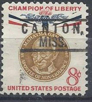 Mississippi Precancels,  Champion Of Liberty,  Mahatma Gandhi,  Canton,  Type 801