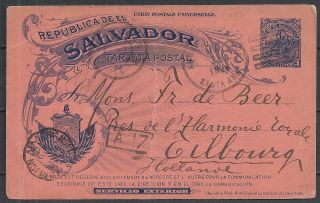 El Salvador 1899 Pc St.  Ana To Tilburg Shipcanc