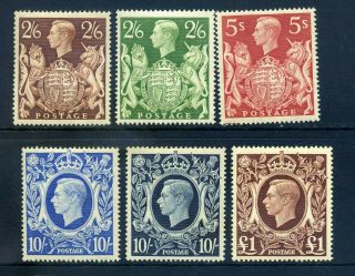 Gb 1939 - 48 Arms High Values Mnh Light Gum Discoloration