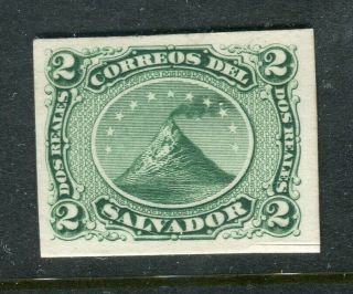 Salvador; 1860s Early Classic Proof Fine Issue On Thick Card 2c.