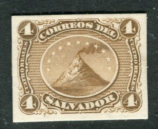 Salvador; 1860s Early Classic Proof Fine Issue On Thick Card 4c.