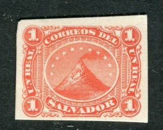 Salvador; 1860s Early Classic Proof Fine Issue On Thick Card 1c.